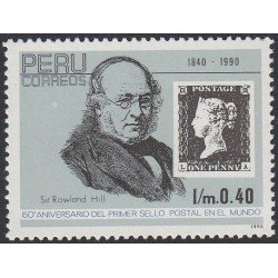 Perú 960 1992 150 Aniversario del 1er sello Sir Rowland Hill MNH Perú 960 1992 150 Aniversario del 1er sello Sir Rowland Hill MNH