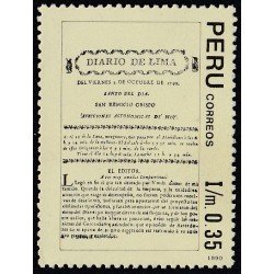 Perú 966 1992 Bicentenario del periódico Diario de Lima MNH Perú 966 1992 Bicentenario del periódico Diario de Lima MNH