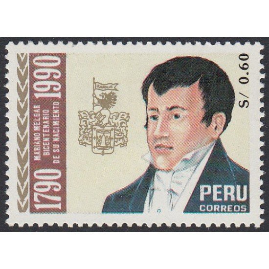 Perú 967 1992 Bicentenario del nacimiento de Mariano Velgar MNH Perú 967 1992 Bicentenario del nacimiento de Mariano Velgar MNH