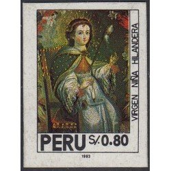Perú 986 1992 Virgen niña hilandera MNH Perú 986 1992 Virgen niña hilandera MNH