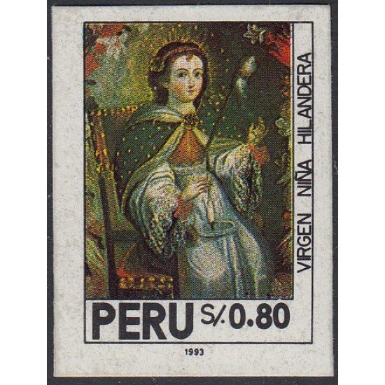 Perú 986 1992 Virgen niña hilandera MNH Perú 986 1992 Virgen niña hilandera MNH
