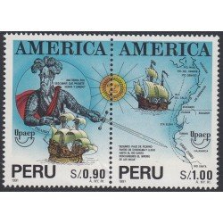 Perú 991/92 1991 América Pizarro UPAEP MNH Perú 991/92 1991 América Pizarro UPAEP MNH