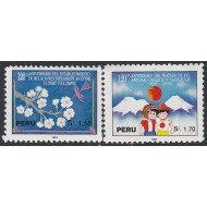 Perú 995/96 1993 120 Aniversario del tratado de paz Perú Japón MNH
