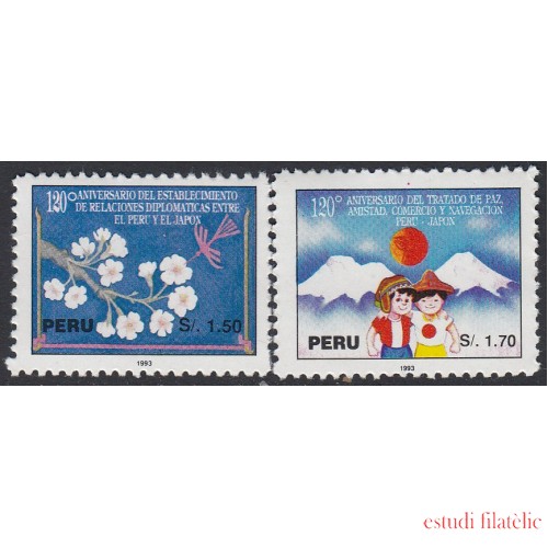 Perú 995/96 1993 120 Aniversario del tratado de paz Perú Japón MNH
