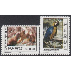 Perú 997/98 1993 120 AMIFIL Lobos Marinos Guacamayos birds MNH Perú 997/98 1993 120 AMIFIL Lobos Marinos Guacamayos birds MNH