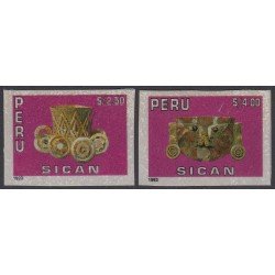 Perú 1007/08 1993 Cultura Sican Autoadhesivo MNH Perú 1007/08 1993 Cultura Sican Autoadhesivo MNH
