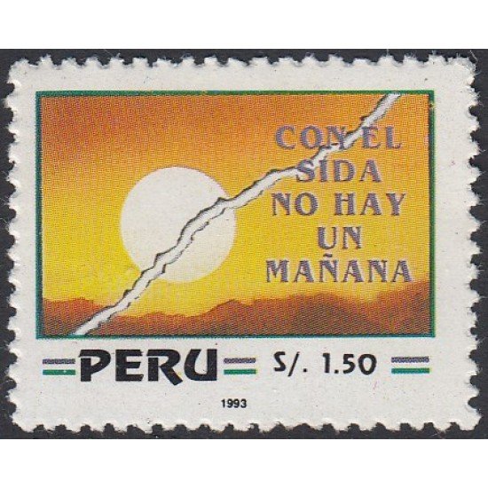Perú 1009 1993 Jornada Mundialde lucha contra el SIDA MNH Perú 1009 1993 Jornada Mundialde lucha contra el SIDA MNH