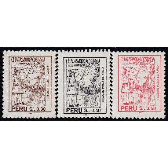 Perú 1018/20 1994 Huaman Poma de Ayala MNH Perú 1018/20 1994 Huaman Poma de Ayala MNH