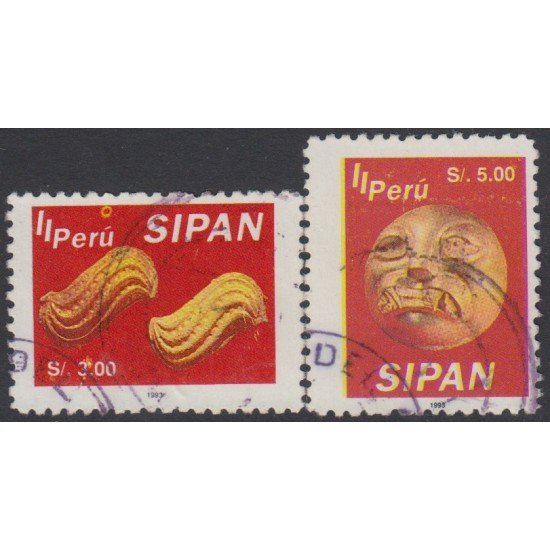 Perú 1021/22 1994 Joyas reales del señor de Sipan Usado Perú 1021/22 1994 Joyas reales del señor de Sipan Usado