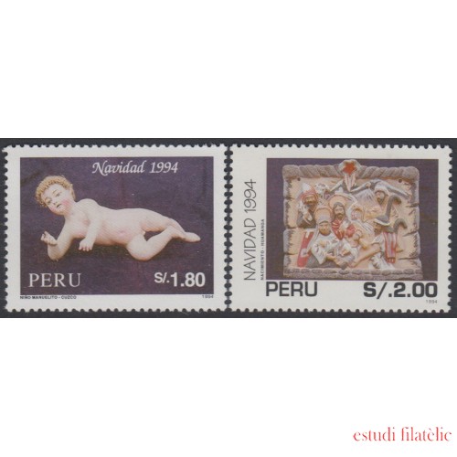 Perú 1024/25 1995 Navidad  cristhmas nacimiento Huamanca Niño Manuelito MNH