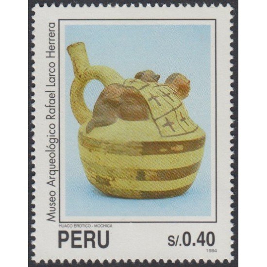 Perú 1032 1995 25 Museo Arqueológico Rafael Larco Herrera Huaco Erótico MNH Perú 1032 1995 25 Museo Arqueológico Rafael Larco Herrera Huaco Erótico MNH