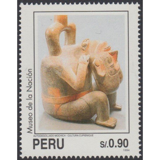Perú 1034 1995 25 Museo de la Nación Autodegollado Mochica MNH Perú 1034 1995 25 Museo de la Nación Autodegollado Mochica MNH
