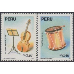 Perú 1035/36A 1995 Violonchelo y Atril Instrumentos Musicales music MNH Perú 1035/36A 1995 Violonchelo y Atril Instrumentos Musicales music MNH