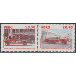 Perú 1037/38A 1995 Cuerpo general de bomberos voluntariados del Perú Maquina Snorkel MNH Perú 1037/38A 1995 Cuerpo general de bomberos voluntariados del Perú Maquina Snorkel MNH