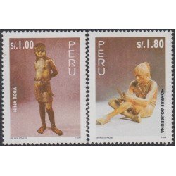Perú 1039/40 1995 Grupos étnicos Niña Bora Hombre Aguaruna MNH Perú 1039/40 1995 Grupos étnicos Niña Bora Hombre Aguaruna MNH