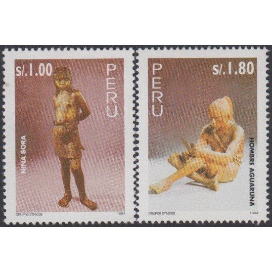 Perú 1039/40 1995 Grupos étnicos Niña Bora Hombre Aguaruna MNH