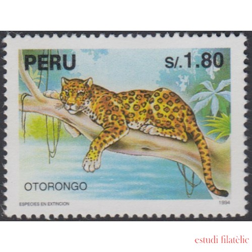 Perú 1048 1995 Especies en extinción fauna Otorongo MNH