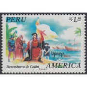 Perú 1052 1995 Upaep Desembarco de Colón Columbus  MNH