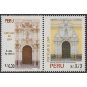 Perú 1056/57 1995 Portadas de Lima Santa Apolonia San Francisco MNH