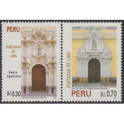 Perú 1056/57 1995 Portadas de Lima Santa Apolonia San Francisco MNH Perú 1056/57 1995 Portadas de Lima Santa Apolonia San Francisco MNH