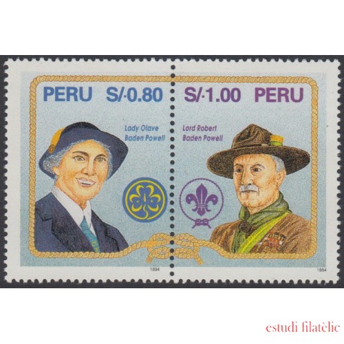 Perú 1063A/64A 1995 Lady Olave Baden Powell dentado 14 MNH