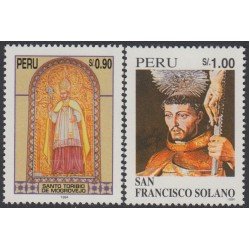 Perú 1071/72 1995 Sto Toribio de Mogrovejo San Francisco Solano MNH Perú 1071/72 1995 Sto Toribio de Mogrovejo San Francisco Solano MNH