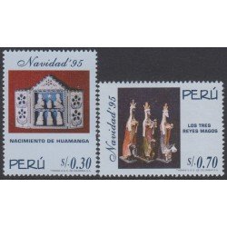 Perú 1074/75 1996 Nacimiento de Huamanga Los tres reyes magos Navidad MNH Perú 1074/75 1996 Nacimiento de Huamanga Los tres reyes magos Navidad MNH
