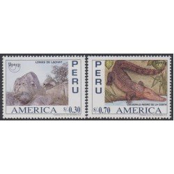 Perú 1076/77 1996 Upaep Lomas de Lachay Cocodrilo Negro de la Costa MNH Perú 1076/77 1996 Upaep Lomas de Lachay Cocodrilo Negro de la Costa MNH