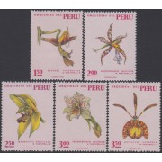 Perú 539/43 1971 Orquídeas del Perú orchid flora MH