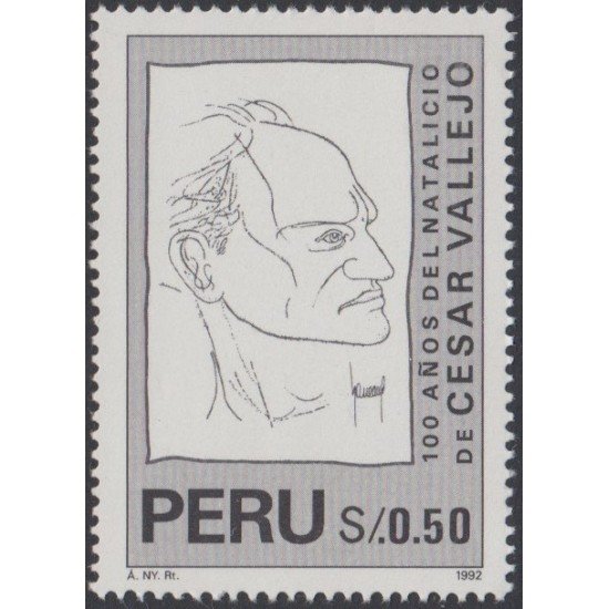 Perú 1084 1996 Centenario del nacimiento del poeta César Vallejo MNH Perú 1084 1996 Centenario del nacimiento del poeta César Vallejo MNH