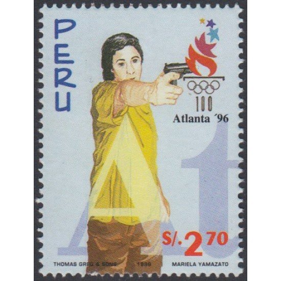 Perú 1093 1996 Juegos olímpicos Atlanta OlympicGames 96 Tiro MNH Perú 1093 1996 Juegos olímpicos Atlanta OlympicGames 96 Tiro MNH