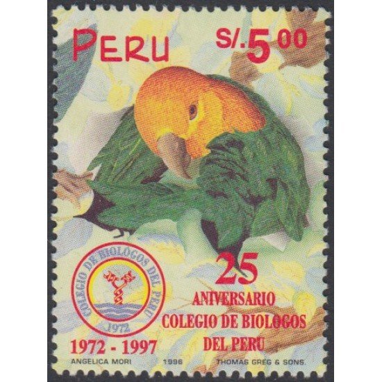 Perú 1097 1996 25 Aniversario del Colegio de Biólogos del Perú bird fauna MNH Perú 1097 1996 25 Aniversario del Colegio de Biólogos del Perú bird fauna MNH