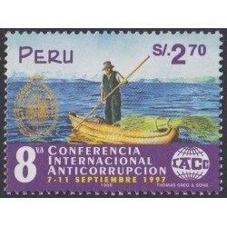 Perú 1100 1997 8ª Conferencia Internacional Anticorrupción barco ship MNH Perú 1100 1997 8ª Conferencia Internacional Anticorrupción barco ship MNH