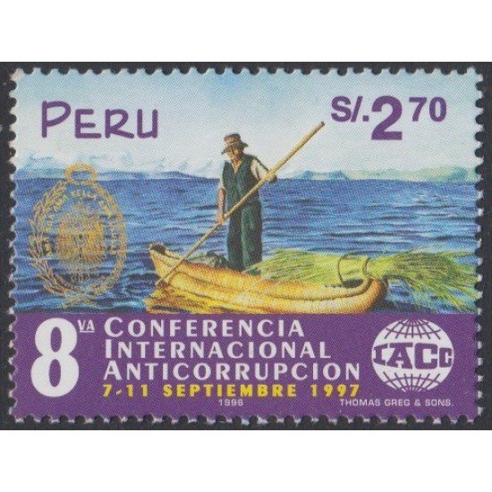 Perú 1100 1997 8ª Conferencia Internacional Anticorrupción barco ship MNH Perú 1100 1997 8ª Conferencia Internacional Anticorrupción barco ship MNH