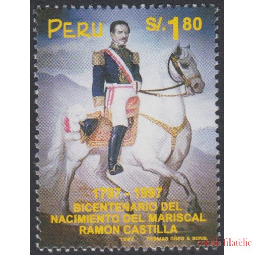 Perú 1113 1997 Bicentenario  nacimiento del mariscal Ramón Castilla horse MNH
