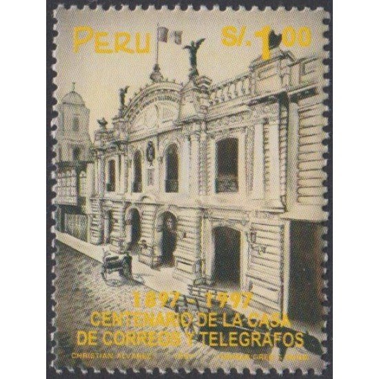 Perú 1124 1997 Centenario de la casa de correos y telégrafos MNH Perú 1124 1997 Centenario de la casa de correos y telégrafos MNH