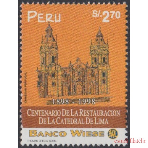 Perú 1129 1998 Centenario de la restauración de la Catedral de Lima MNH