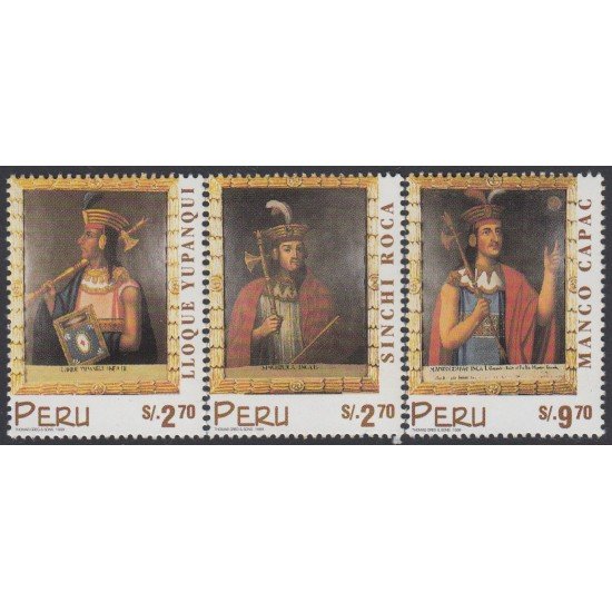 Perú 1139/41 1998 Emperadores Incas MNH Perú 1139/41 1998 Emperadores Incas MNH