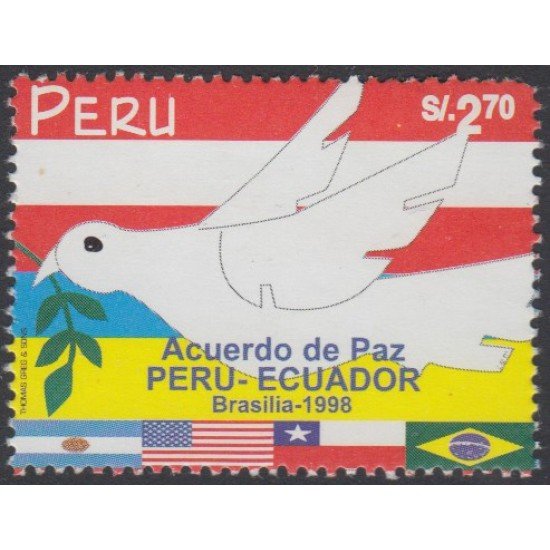 Perú 1156 1998 Acuerdo de Paz Perú- Ecuador fauna bird MNH Perú 1156 1998 Acuerdo de Paz Perú- Ecuador fauna bird MNH