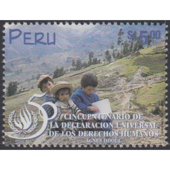 Perú 1157 1998 50 Años de la declaración universal de los derechos humanos MNH Perú 1157 1998 50 Años de la declaración universal de los derechos humanos MNH