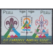 Perú 1158/59 1999 XIX Jamboree Mundial Emblemas Boy scouts MNH