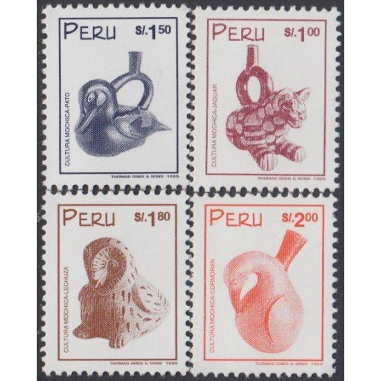 Perú 1169/72 1999 Serie corriente Cultura Mochica MNH Perú 1169/72 1999 Serie corriente Cultura Mochica MNH