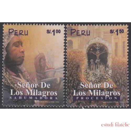 Perú 1209/10 1999 Señor de los milagros sanadora procesión  MNH