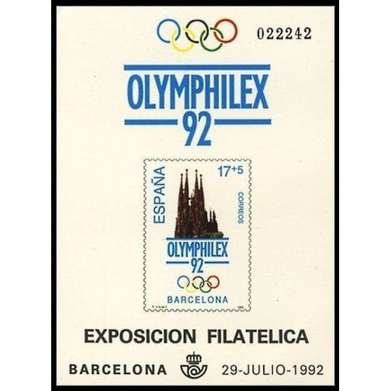 España Spain Prueba de lujo 26 1992 Olimphilex 92 Sagrada Familia