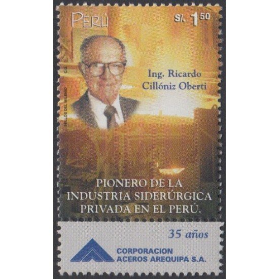 Perú 1221 2000 Corporación Aceros Arequipa Ricardo Cillóniz Oberti MNH Perú 1221 2000 Corporación Aceros Arequipa Ricardo Cillóniz Oberti MNH