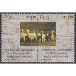 Perú 1222/23 2000 Homenaje del grupo Michell a la Alpaca peruana fauna MNH Perú 1222/23 2000 Homenaje del grupo Michell a la Alpaca peruana fauna MNH