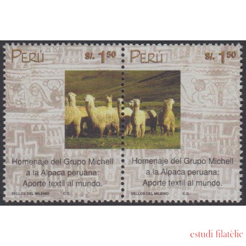 Perú 1222/23 2000 Homenaje del grupo Michell a la Alpaca peruana fauna  MNH