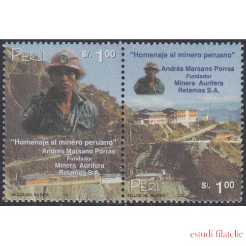 Perú 1225/26 2000 Homenaje al minero peruano MNH