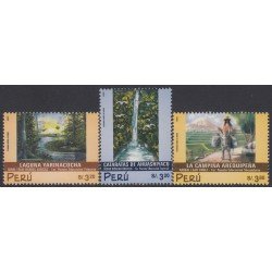 Perú 1233/35 2000 Paisajes Laguna Cataratas Campiña MNH Perú 1233/35 2000 Paisajes Laguna Cataratas Campiña MNH