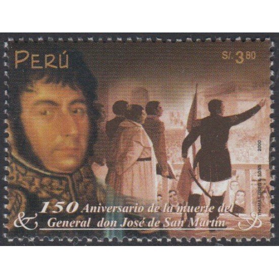 Perú 1237 2000 150 aniversario de la muerte de Don José de San Martín MNH Perú 1237 2000 150 aniversario de la muerte de Don José de San Martín MNH